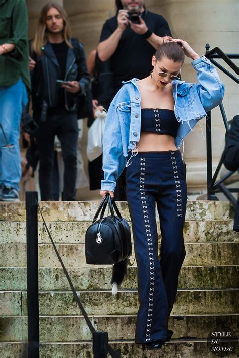 versace haute couture 2016 bella hadid|Haute Couture Fall 2016 Street Style: Bella Hadid.